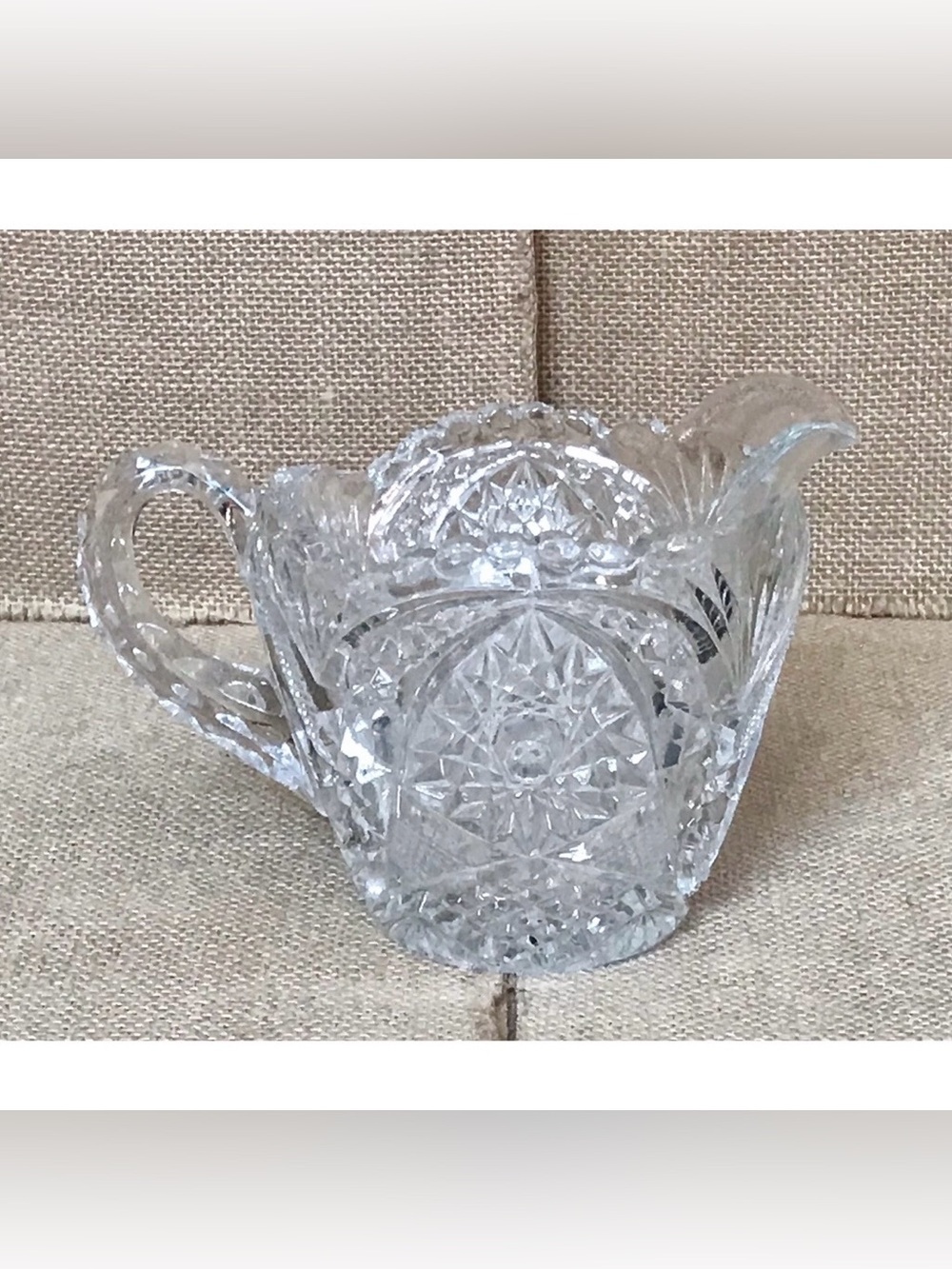 Vintage Imperial Hobstar And Arches Creamer Clear Pressed Glass Elegant Glam